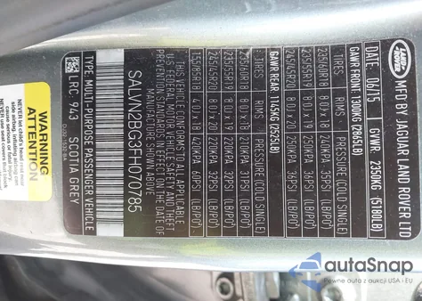 2015 Land Rover Range Rover Evoque Pure from USA, damaged, VIN SALVN2BG3FH070785